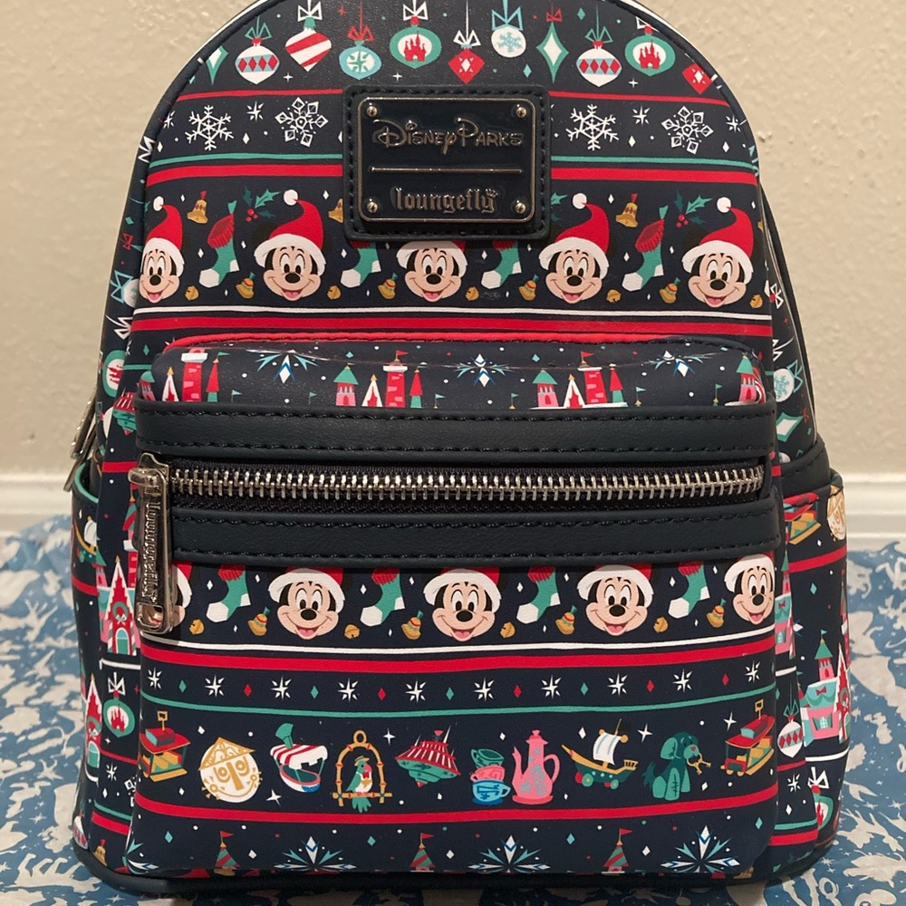 NEW! 2020 Disney Parks Christmas Sweater Loungefly mini backpack